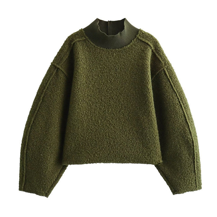 Pull femme douillet avec col montant et épaules tombantes Lune London