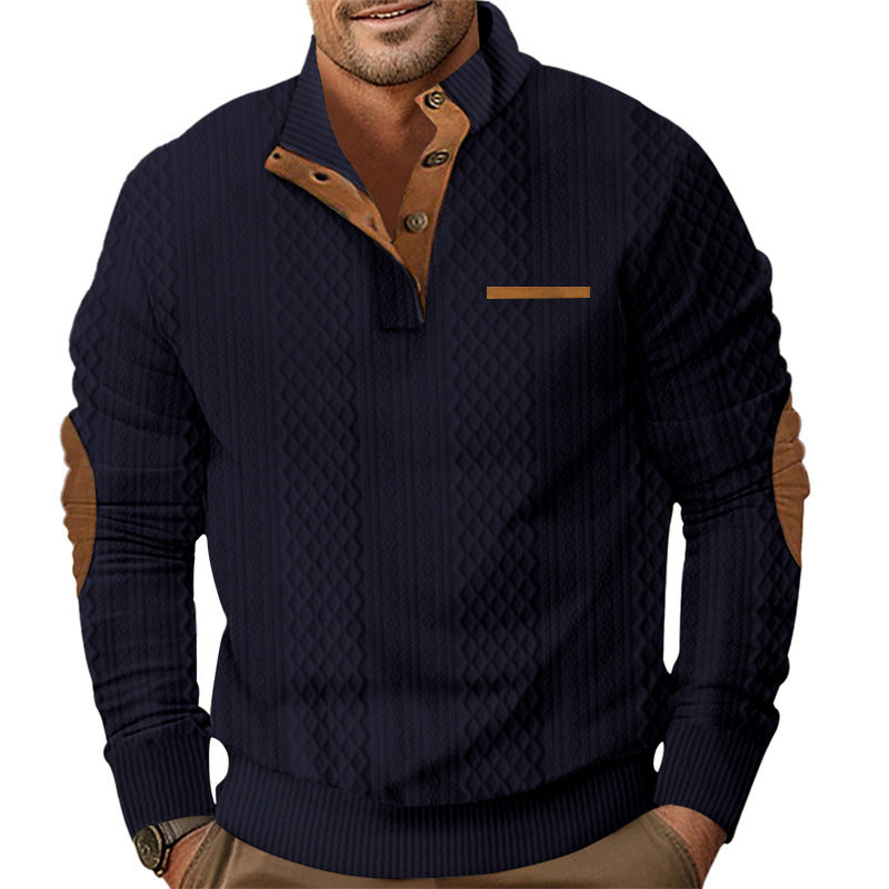 Knitted pullover for men with tank color details and button placket Lune London