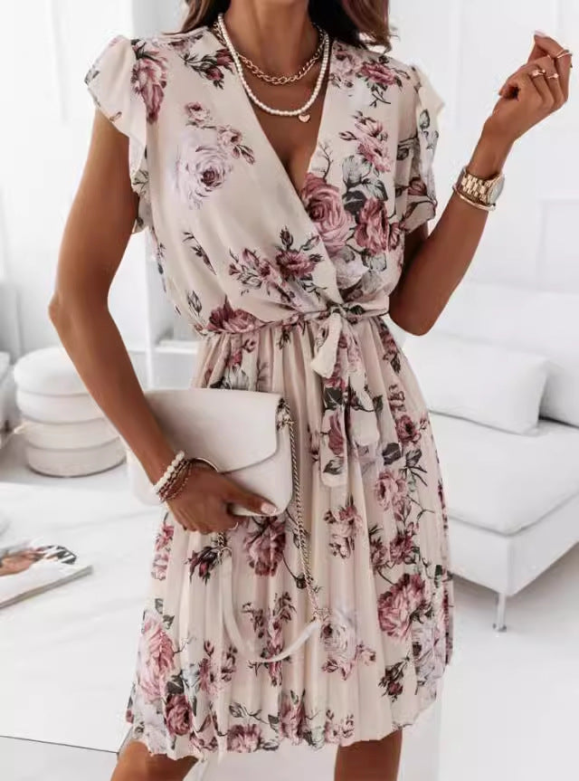 Flower dress for women with ruffled sleeves Lune London