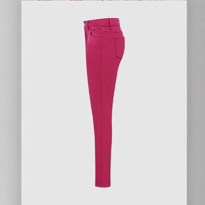 Women High-waisted Thermo-Sculpting Skinny Jeans with Fleece Lining and Shaping Stretch Band Amarae