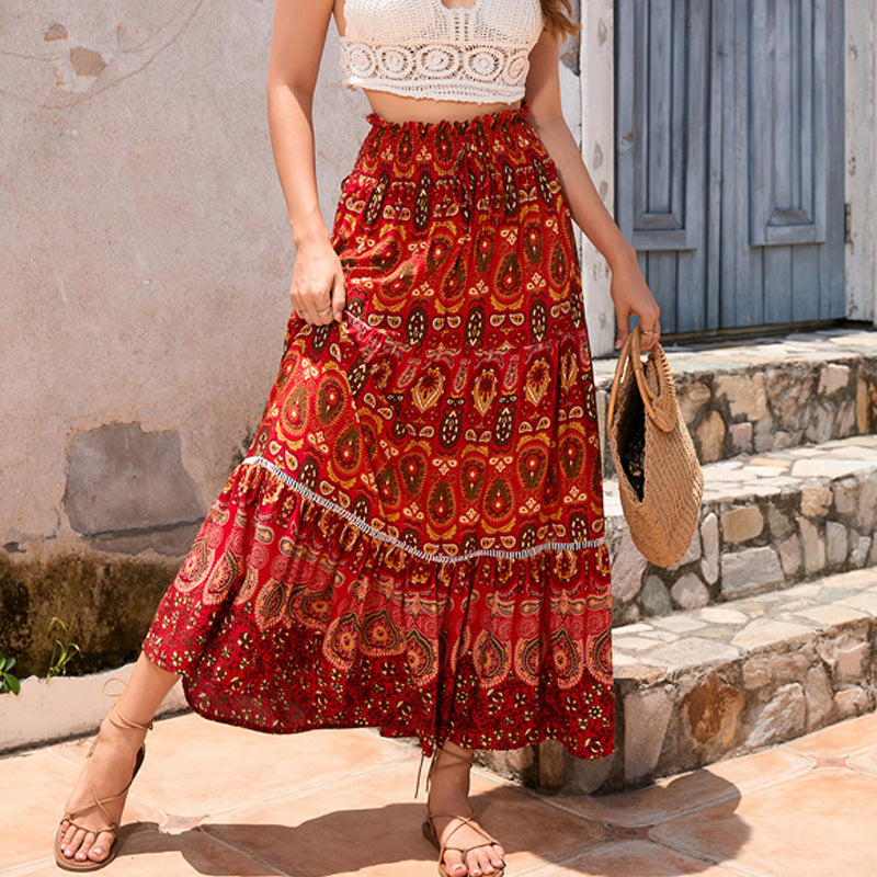 Lune London Boho Maxi Dress for Women with Ruffle Design