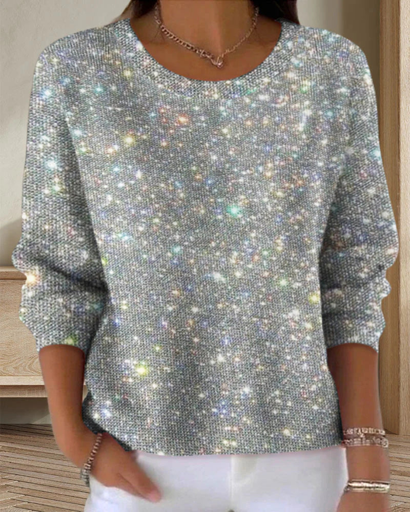 Pull à paillettes pour femmes avec effet scintillant et coupe décontractée Chic & Stil