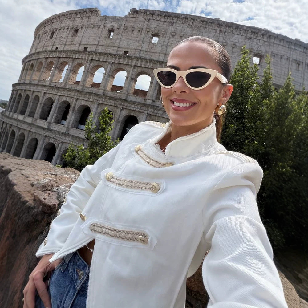 Women's short jacket in military look with decorative cord detailing and tailored fit Amarae