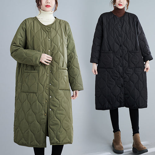 Amarae | Padded Jacket - Oversized Fit - Long Length - With Hood and Zipper