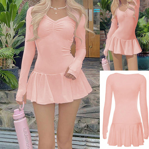 Amarae gathered skater dress for women
