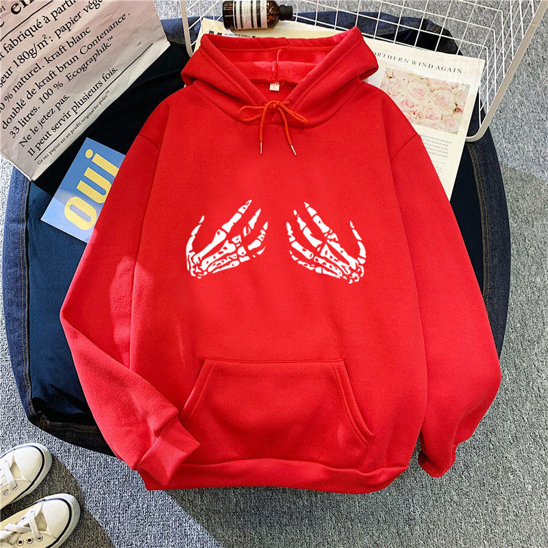 Women's hoodie with creative skeleton design Chic & Stil