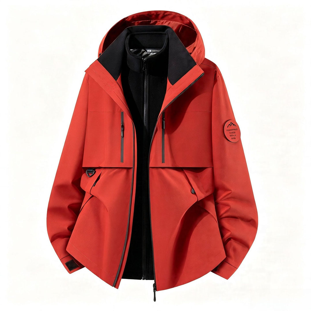 Men's three-layer softshell outdoor jacket with removable fleece lining and hood Amarae