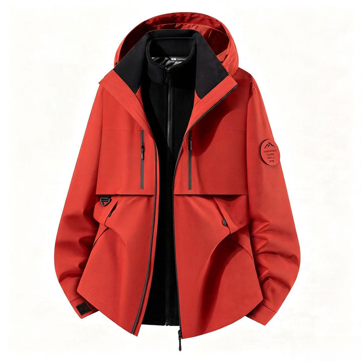 Men's three-layer softshell outdoor jacket with removable fleece lining and hood Amarae