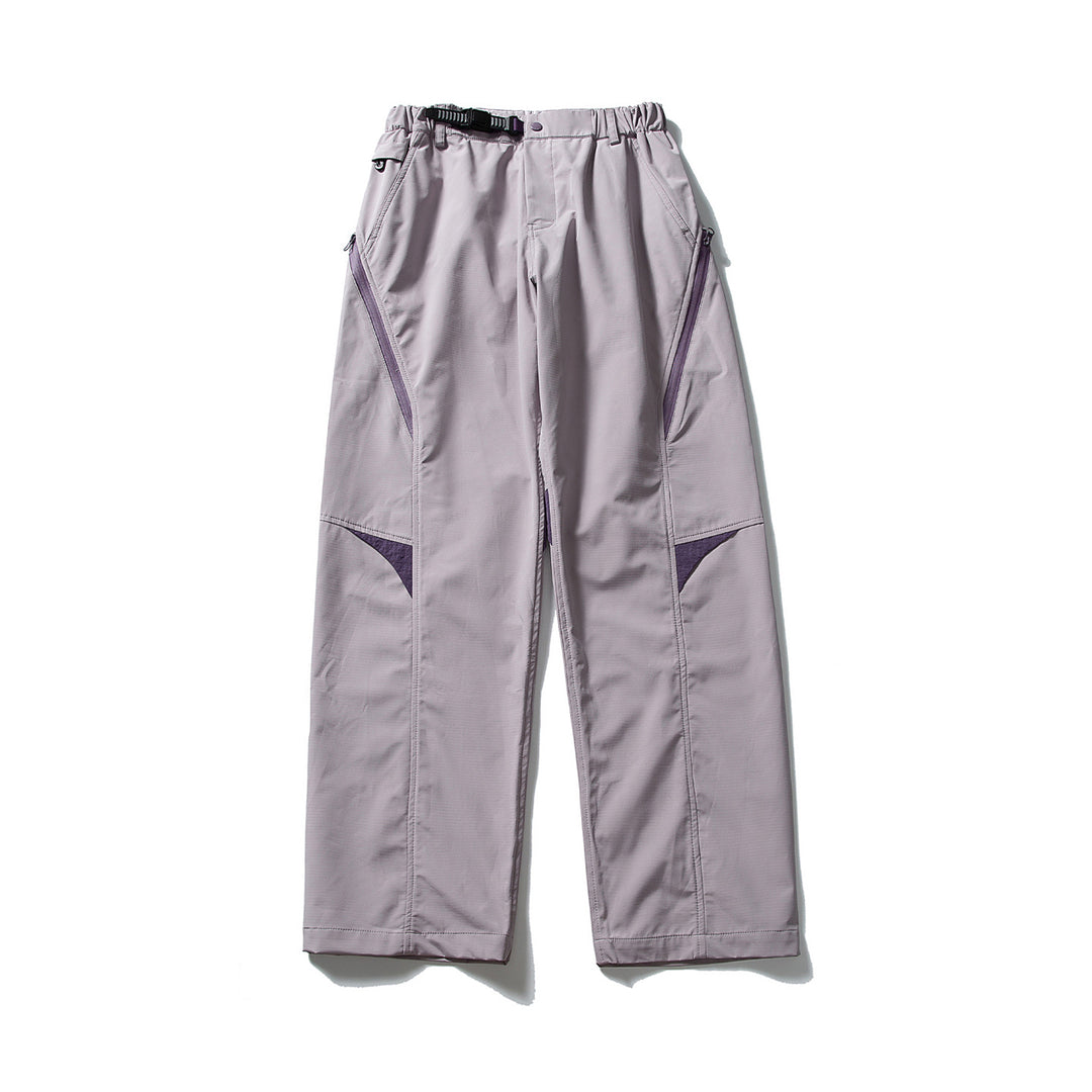 Men's Technical Cargo Pants with Elastic Waistband, Integrated Belt, and Contrasting Inserts Amarae
