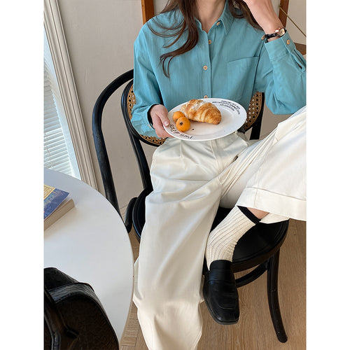 Women's casual button-down blouse made of high-quality cotton blend Chic & Stil