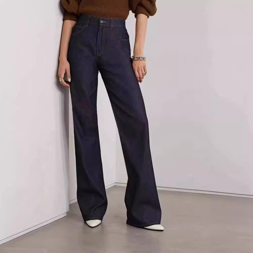 Jeans larges taille haute pour femmes Chic & Stil