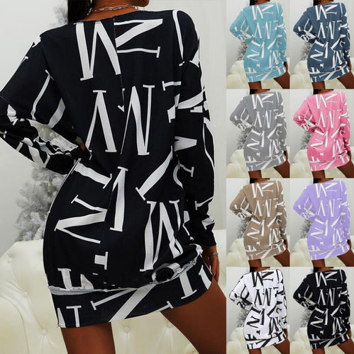 Casual mini dress for women with graphic print and long sleeves Amarae
