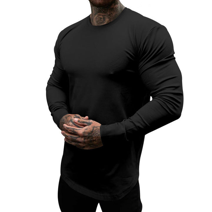 Men's Long Sleeve Shirt Made Of Soft Elastic Cotton Blend with Crew Neck Lune London