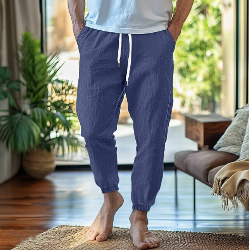 Casual pants for men with individually adjustable waist and ventilation inserts on the sides Lune London