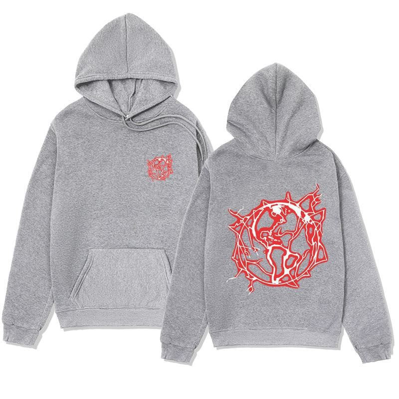 Women's hoodie sweatshirt with artistic graphic print and practical kangaroo pocket Chic & Stil