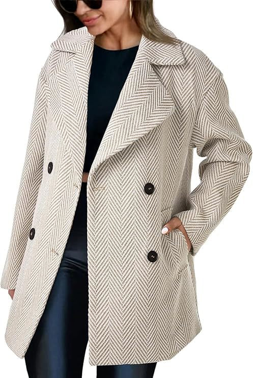 Lune London double-breasted transition coat for women