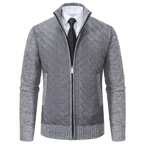 Veste matelassée stylée pour homme avec matériau supérieur texturé et col haut Amarae