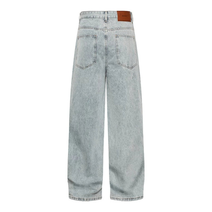Women's High-Cut Vintage-Washed Baggy Jeans with Wide Palazzo Cut Amarae