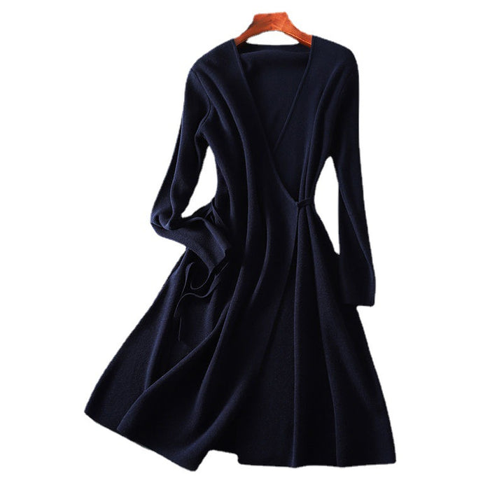 Lune London Long Sleeve Wrap Dress for Women with Elegant Waist Tie