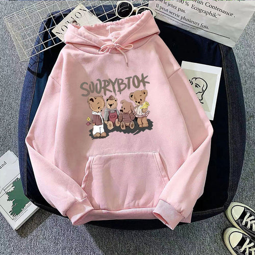 Womens hoodie with playful bear motif Chic & Stil