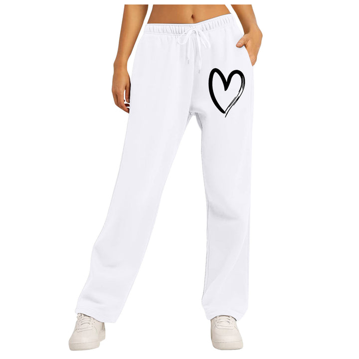Ladies leisure pants with unique heart design and elastic waistband Lune London
