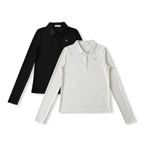 Long sleeve polo shirt for women with a modern collar and a high-quality material blend Amarae