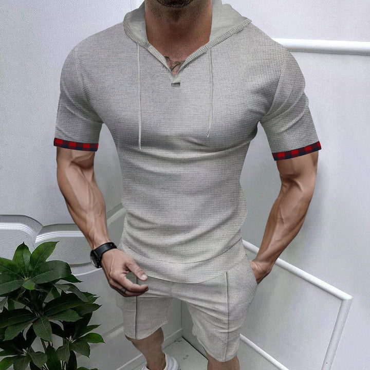 Men's short sleeve design t-shirt with striped sleeves Lune London