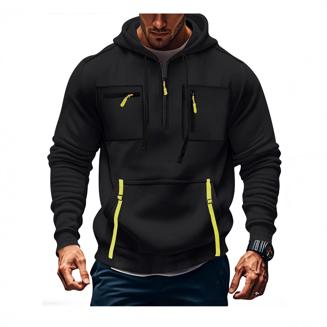 Men's stylish hooded sweatshirt with functional zip pockets Amarae