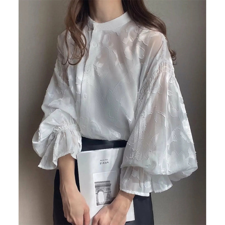 Women Embroidered Floral Transparent Blouse Lune London
