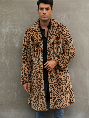 Trendy leopard fur coat for men Amarae