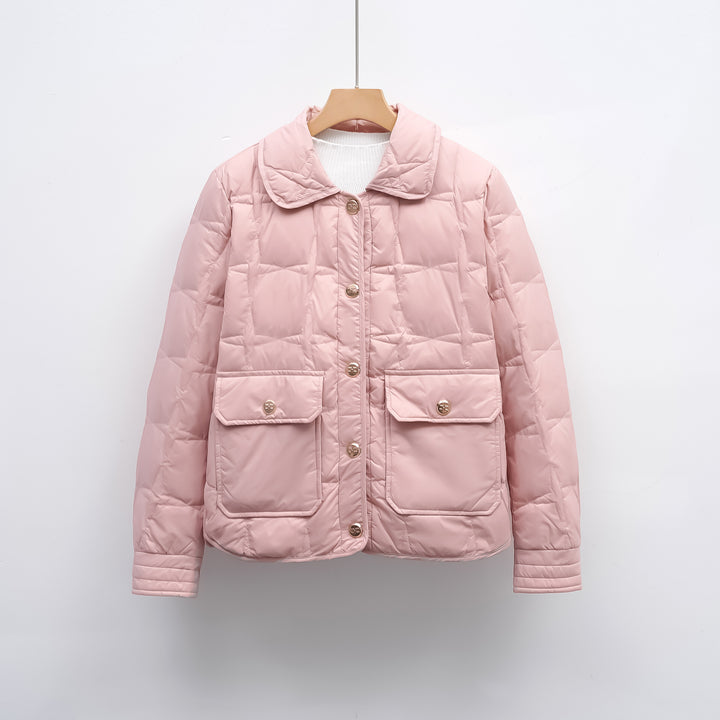 Fashionable women's quilted jacket with pockets and button closure Lune London