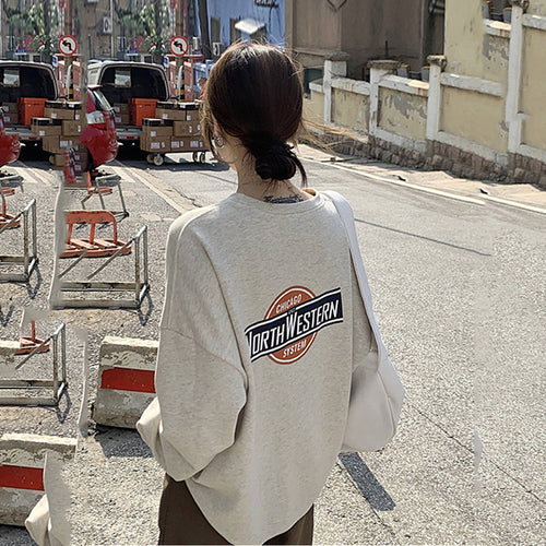 Women's casual oversized sweater with stylish logo and pleasantly soft interior lining Amarae