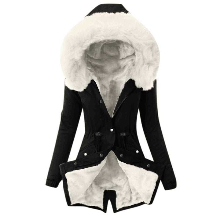 Ladies parka lined with faux fur collar Lune London