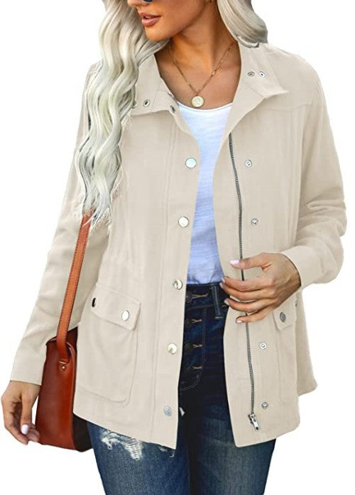 Casual women's jacket with functional pockets and hood Lune London