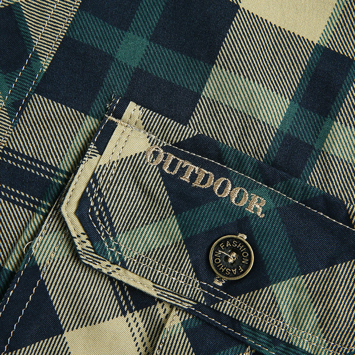 Checkered shirt for men with practical chest pockets Amarae