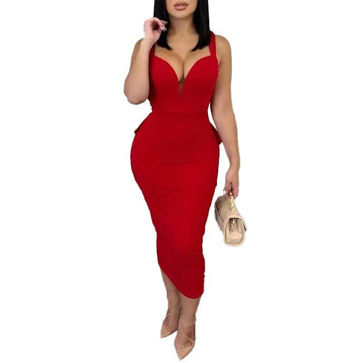 Robe de soirée élégante pour femmes avec décolleté en V profond et coupe ajustée Chic & Stil