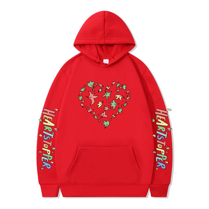 Women's hoodie with creative heart and leaf design Lune London