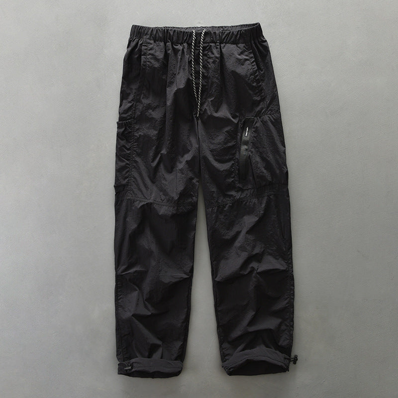 Functional pants for men with elastic waistband and zippered side pockets Lune London