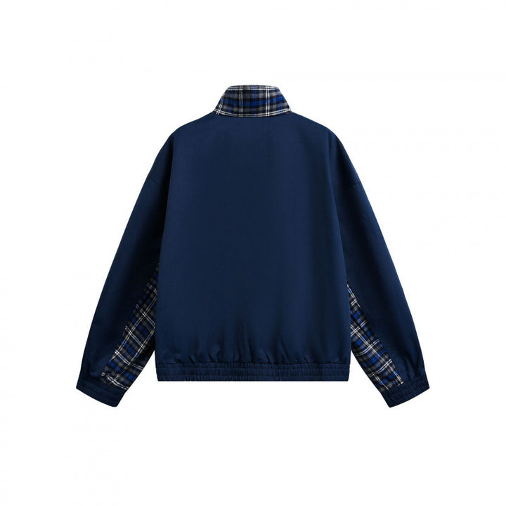 Men's lightly padded bomber jacket with check inserts and stand-up collar Amarae