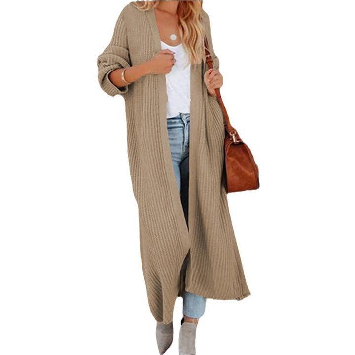 Open design knit coat for women with generous pockets Lune London