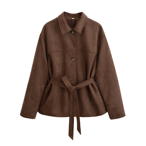Fashionable women's overshirt jacket with belt Amarae