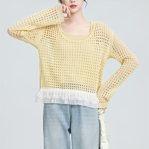 Woman light sweater with ruffle detail Amarae