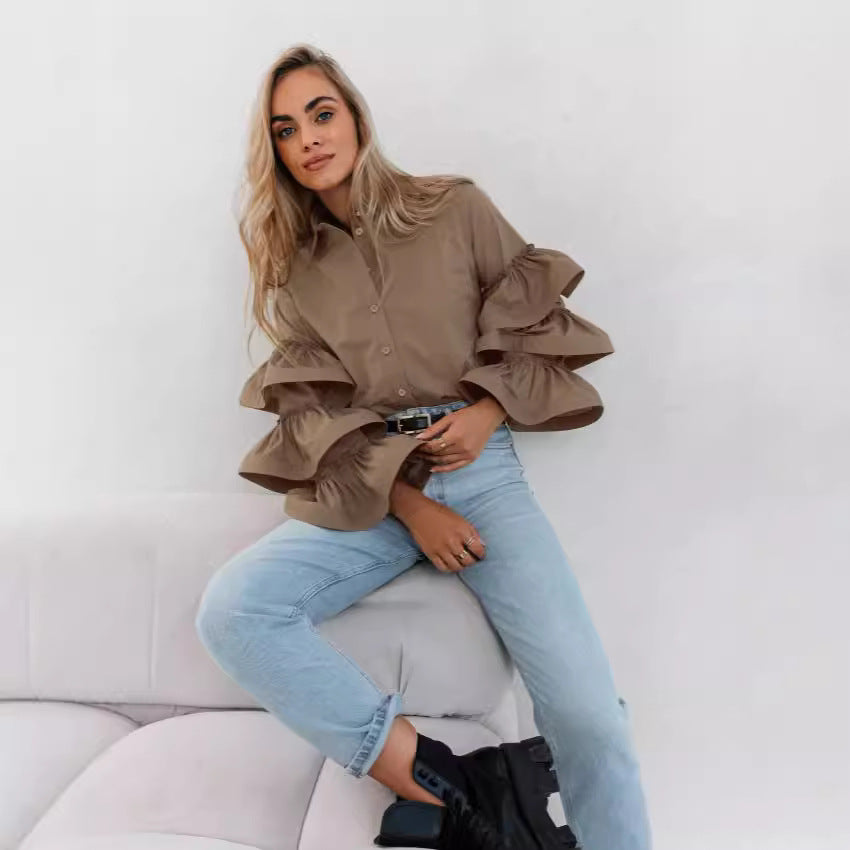 Fitted ruffled column bust for women Lune London