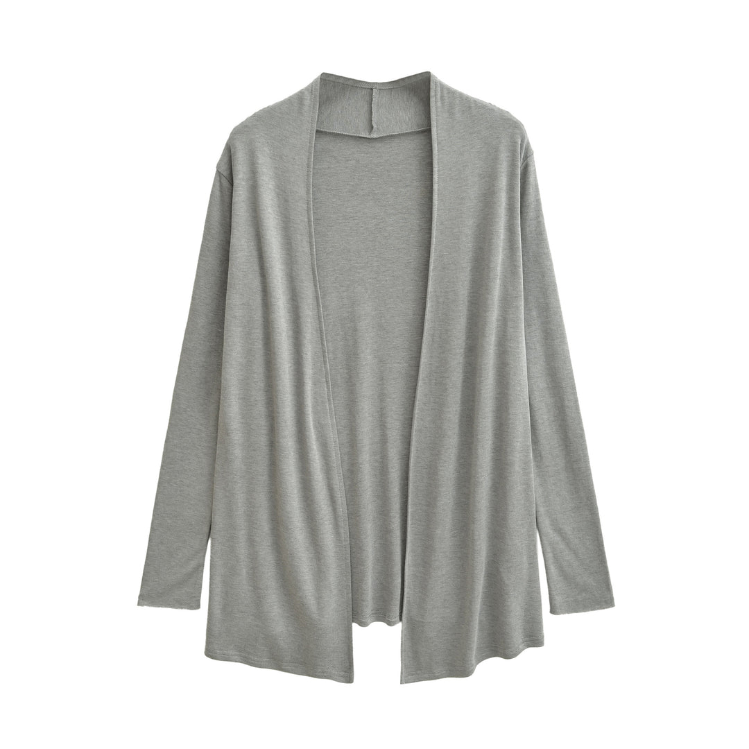 Women Open Flowing Jersey Cardigan with Waterfall Edge Amarae
