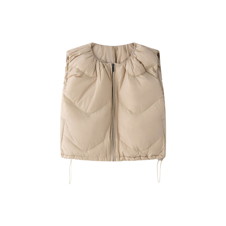 Women's cropped quilted vest with drawstring and zipper Amarae