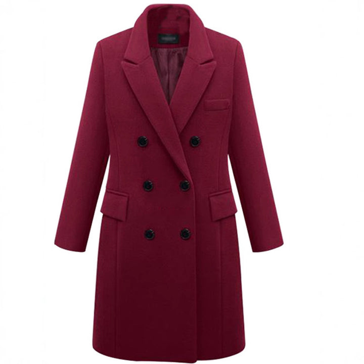 Elegant wool coat for women with double-breasted buttons and pockets Amarae