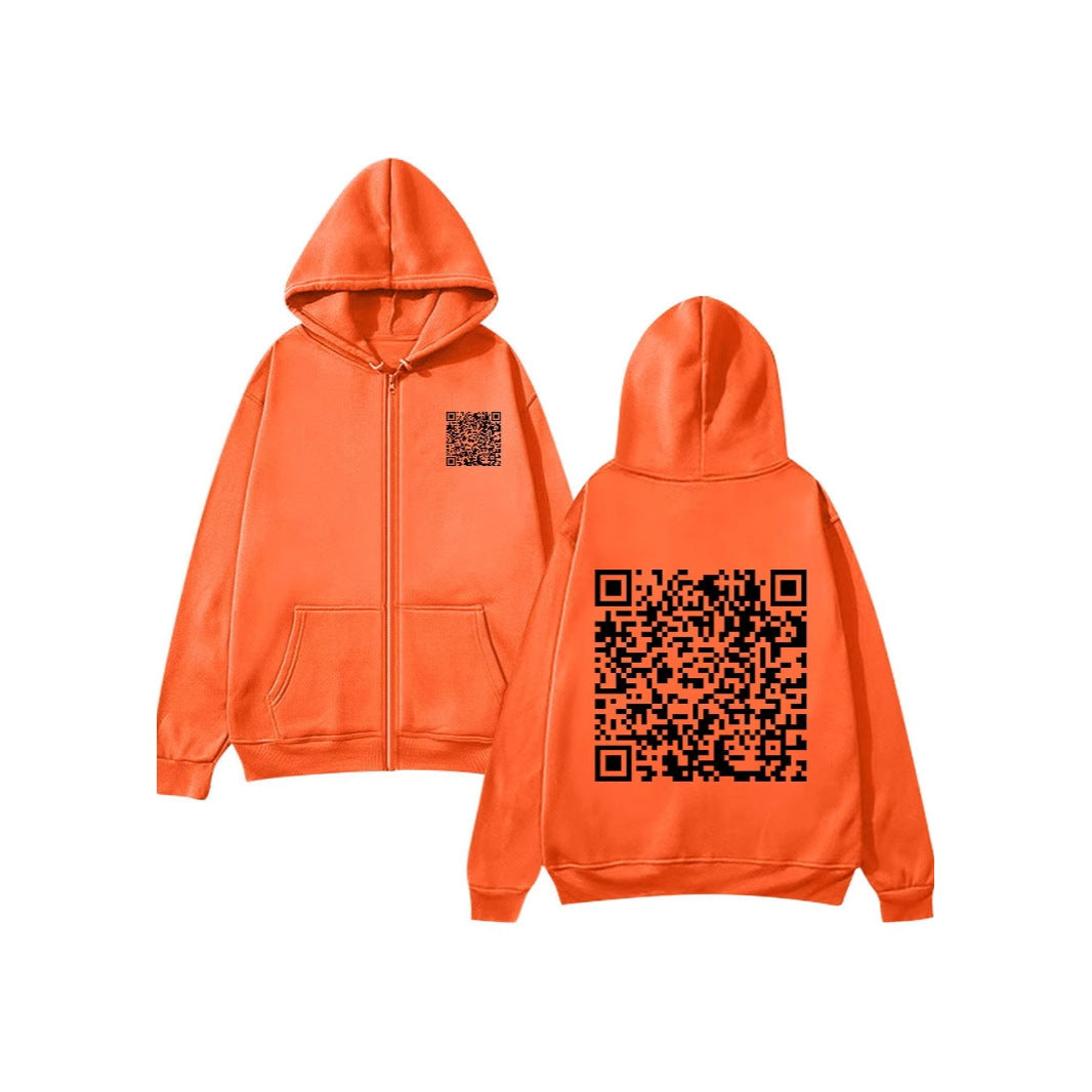 Women's hoodie jacket with QR code design and soft fleece Lune London