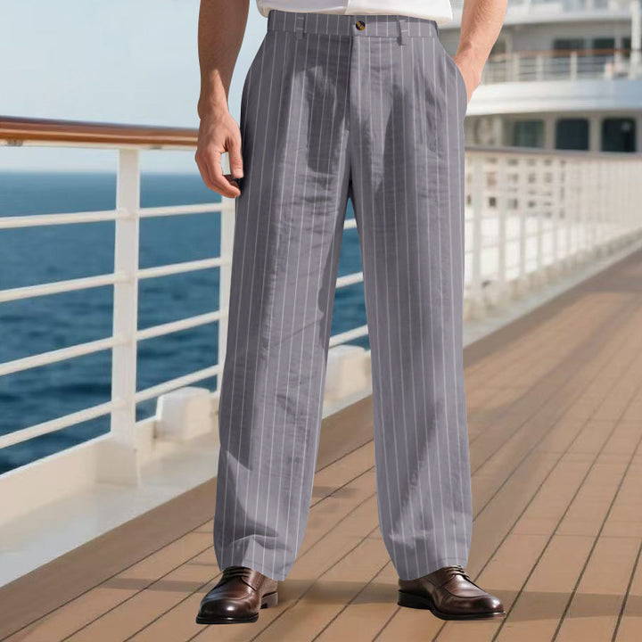 Men's elegant suit trousers with fine stripes Amarae