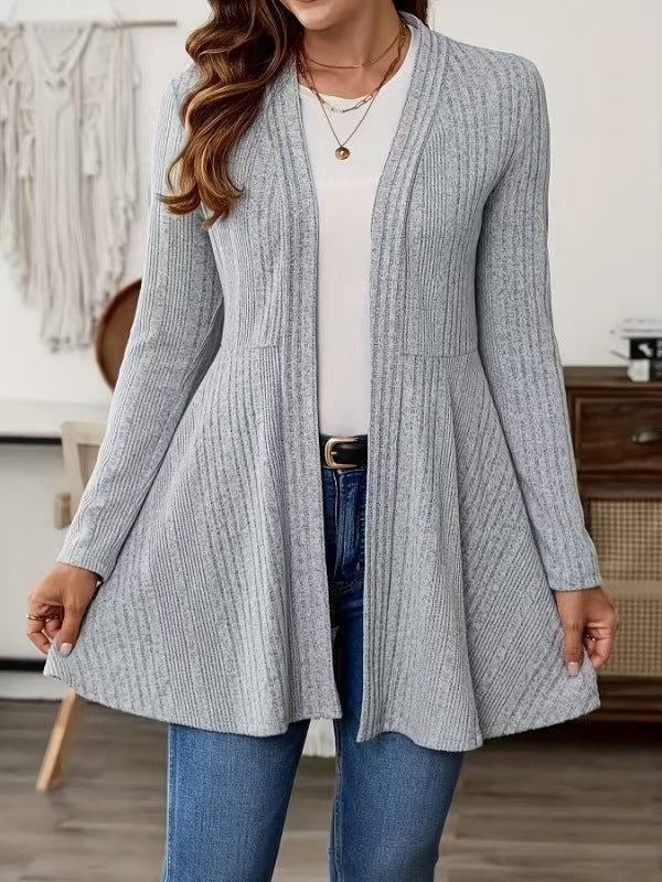 Ladies Long Cardigan with Floating Hem Lune London