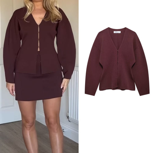Ladies Chic and Stylish Modern Knit V Cardigan